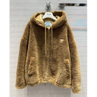 Top Quality Prada Shearling Fur Coat P112903 Brown 2023
