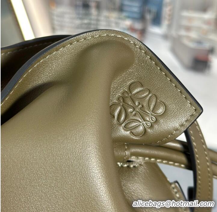 Top Quality Loewe Mini Napa Leather Flamenco clutch 26941 Khaki Green