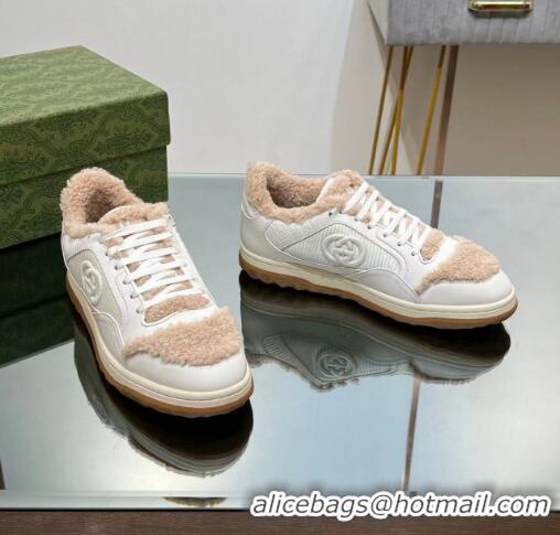​Famous Brand Gucci Mac80 Sneakers Leather ‎And Wool 760462 Off white