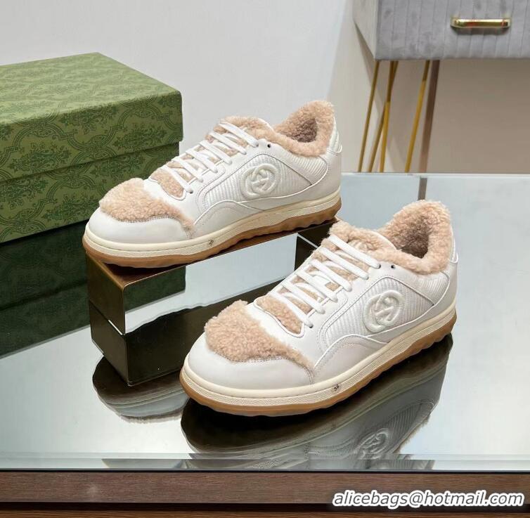 ​Famous Brand Gucci Mac80 Sneakers Leather ‎And Wool 760462 Off white