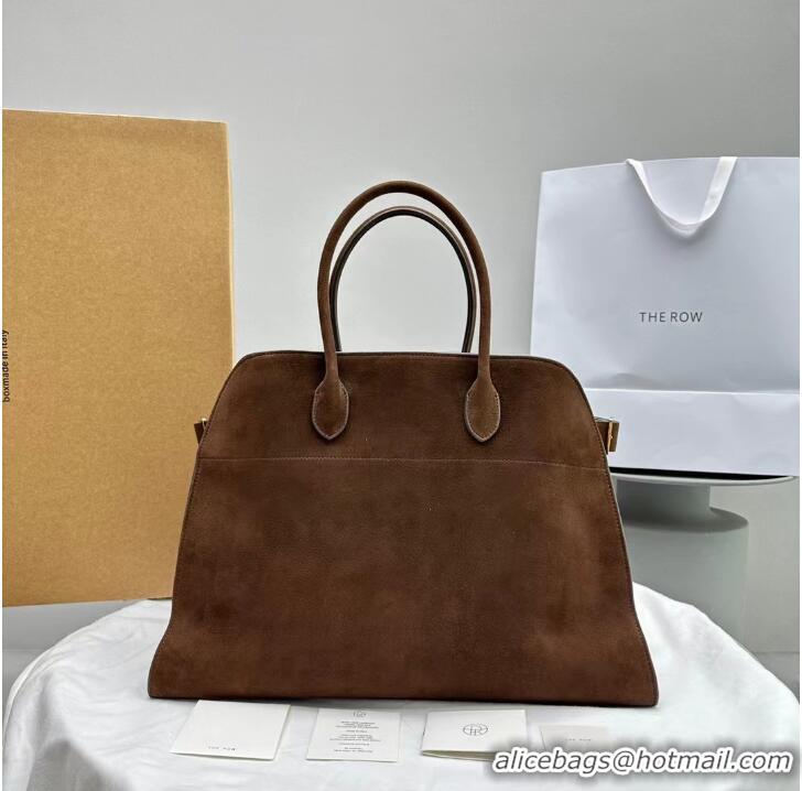 Super Quality The Row Soft Margaux 15 Bag In Suede TR4125 Brown