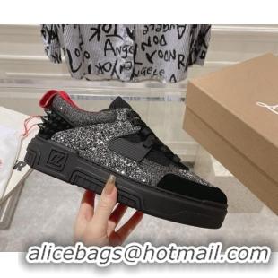 Good Product Christian Louboutin Astroloubi Sneakers in Suede and Glitter Black 105087
