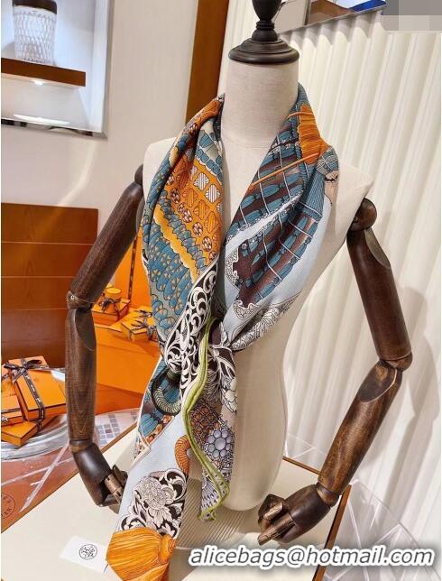 Inexpensive Hermes Cashmere & Silk Sqaure Shawl Scarf 140cm H1202 2024