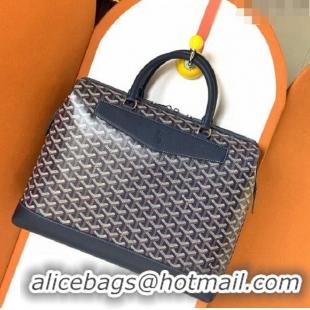 Discount Goyard Cisalpin Briefcase Document Case Top Handle Bag G8129 Navy Blue