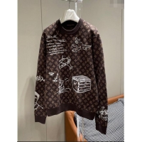 Promotional Louis Vuitton Monogram Wool Sweater LV110923 Brown 2023