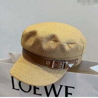 Top Grade Prada Fabric Hat with Logo Belt PR09122 Yellow 2023