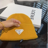 Famous Brand Prada Knit hat PR10182 Yellow 2023