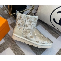 Duplicate Louis Vuitton PVC Snow Boots with Monogram Embroidery White 218075