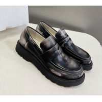 Sophisticated Loewe Blaze loafers in bicolour brushed-off calfskin Grey/Black 205071