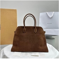 Super Quality The Row Soft Margaux 15 Bag In Suede TR4125 Brown