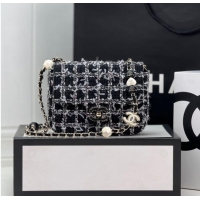 Grade Quality Chanel Tweed CLUTCH WITH CHAIN AS3782 Black