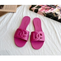Top Grade Dolce & Gabbana DG TPU Flat Slide Sandals Pink 0105082