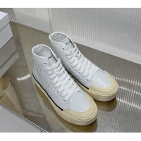 Low Price Celine AS-02 Mid Lace-up Alan Platform Sneakers 4cm with Triomphe Patch in Calfskin White/Beige 0103126