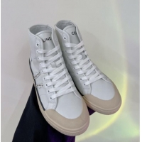 Affordable Price Celine AS-02 Mid Lace-up Alan Sneakers with Studs in Calf Leather White/Beige 0103135