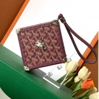 Pretty Style Goyard Dé Trunk Clutch Bag 8215 Burgundy