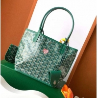 Top Quality Goyard Original Anjou Reversible Bag With Heart Mini 2399 Green