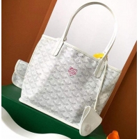 Top Grade Goyard Original Anjou Reversible Bag With Heart Mini 2399 White
