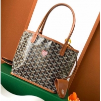 Luxurious Goyard Original Anjou Reversible Bag With Heart Mini 2399 Black And Tan