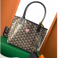 Top Design Goyard Original Anjou Reversible Bag With Heart Mini 2399 Black