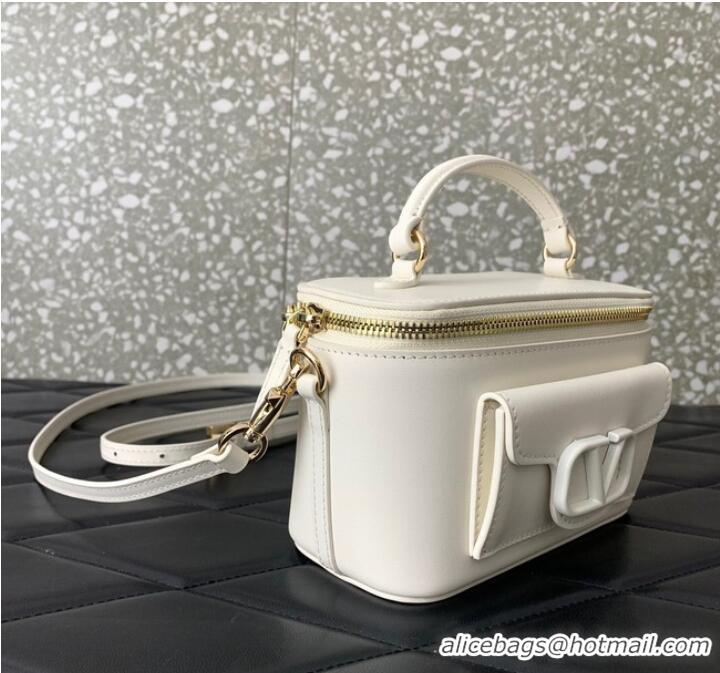 Top Quality VALENTINO Mini LOCO calfskin box bag HT098 WHITE