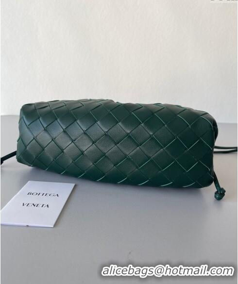 Low Price Bottega Veneta Mini Pouch Bag in Wide Intrecciato Leather 585852 Raintree Green 2023