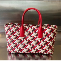 Super Quality Bottega Veneta Medium Cabat Tote Bag in Intrecciato Leather 730315 Red/Multicolor 2023