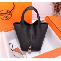 New Style Hermes Picotin Lock Bags Original togo Leather PL3388 Black Gold-Tone