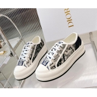 Purchase Dior Walk'n'Dior Platform Sneakers in Blue Swan Embroidered Cotton 126021