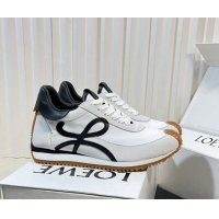 Grade Quality Loewe Flow Runner Sneakers in Nylon and Suede White/Black 129035