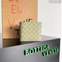 Top Quality Bottega Veneta Intrecciato Leather Bi-Fold Wallet 63334 Travertine Green 2024
