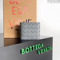 Top Quality Bottega Veneta Intrecciato Leather Bi-Fold Wallet 63334 Light Grey 2024
