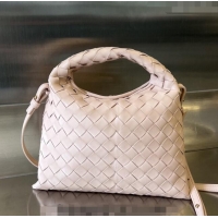 Luxurious Bottega Veneta Mini Hop Hobo Bag in Intrecciato Leather 777586 Lotus Pink 2023