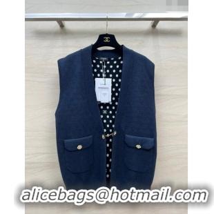 ​Luxury Discount Chanel Wool Vest CH022719 Blue 2024