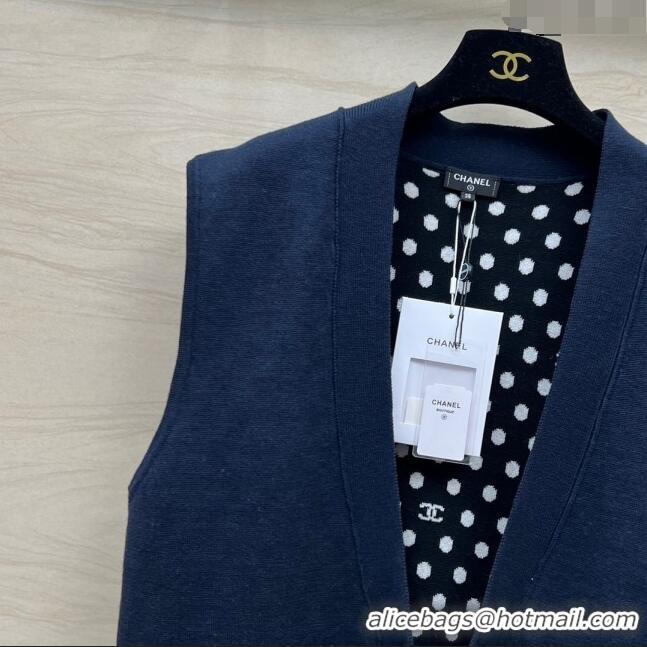 ​Luxury Discount Chanel Wool Vest CH022719 Blue 2024