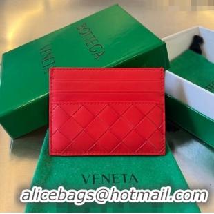 Reasonable Price Bottega Veneta Intrecciato Leather Credit Card Case 731956 Red 2024