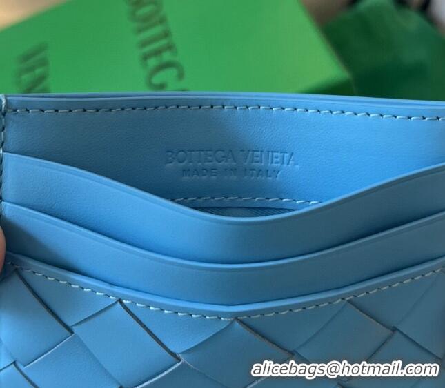 Best Quality Bottega Veneta Intrecciato Leather Credit Card Case 731956 Pool Blue 2024
