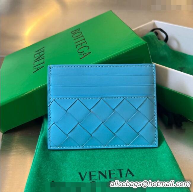 Best Quality Bottega Veneta Intrecciato Leather Credit Card Case 731956 Pool Blue 2024