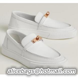 ​Reasonable Price Hermes Game Slip-on Sneaker In Calfskin Leather H5844 White