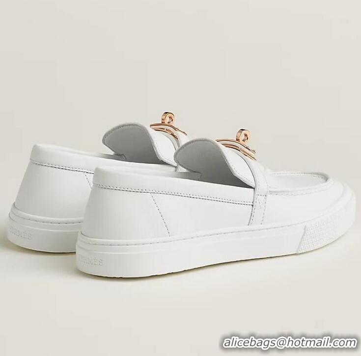 ​Reasonable Price Hermes Game Slip-on Sneaker In Calfskin Leather H5844 White
