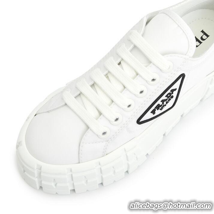 Market Sells Prada Double Wheel Re-Nylon Gabardine Sneakers PA8590 White/Black
