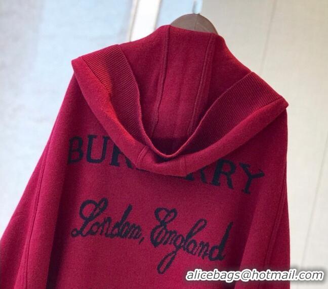 Best Quality Burberry Wool Cashmere Cape B0131 Red 2024