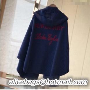 Well Crafted Burberry Wool Cashmere Cape B0131 Blue 2024