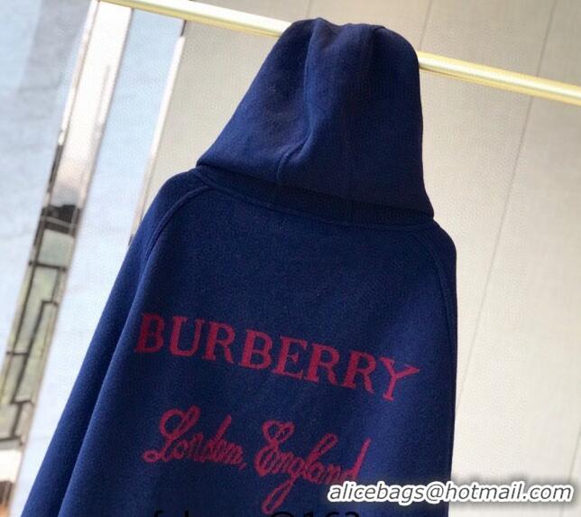 Well Crafted Burberry Wool Cashmere Cape B0131 Blue 2024