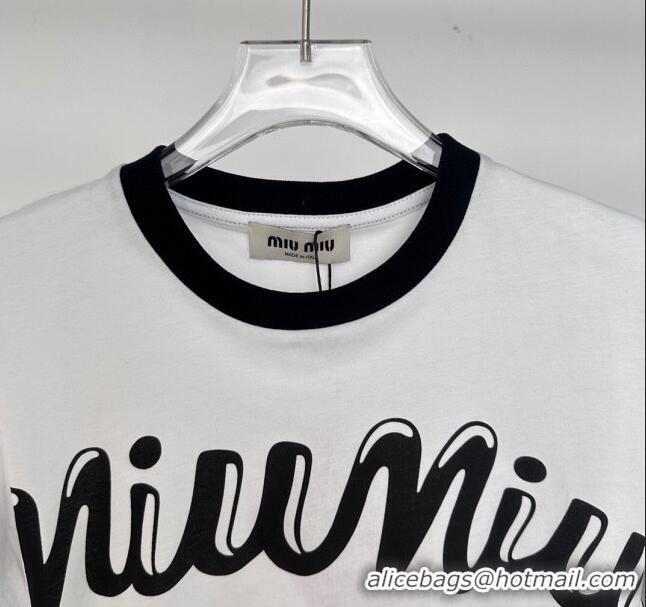 Well Crafted Miu Miu Short T-shirt M11210 White 2024