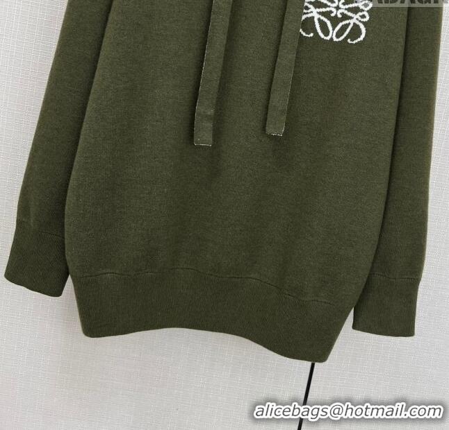Famous Brand Loewe Wool Sweater L11313 Green 2024