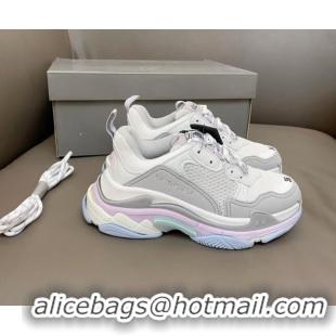 Low Cost Balenciaga Triple S Trainers Sneakers in Leather and Mesh Macaron 0223073