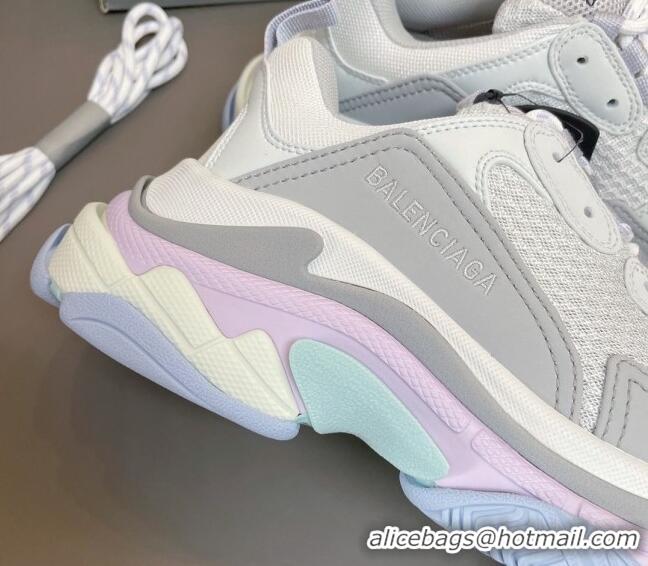 Low Cost Balenciaga Triple S Trainers Sneakers in Leather and Mesh Macaron 0223073