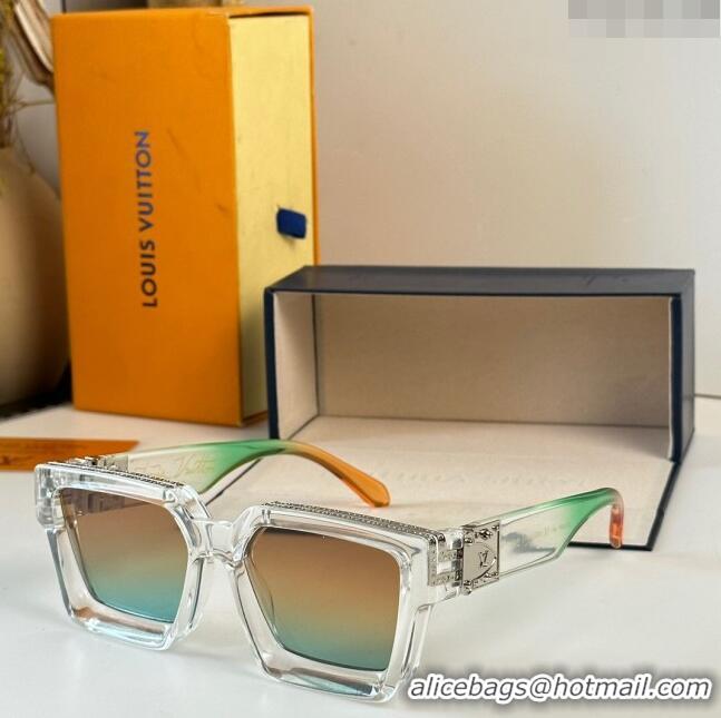Latest Style Louis Vuitton 1.1 Millionaires Sunglasses Z1165 Transparent/Green 2023
