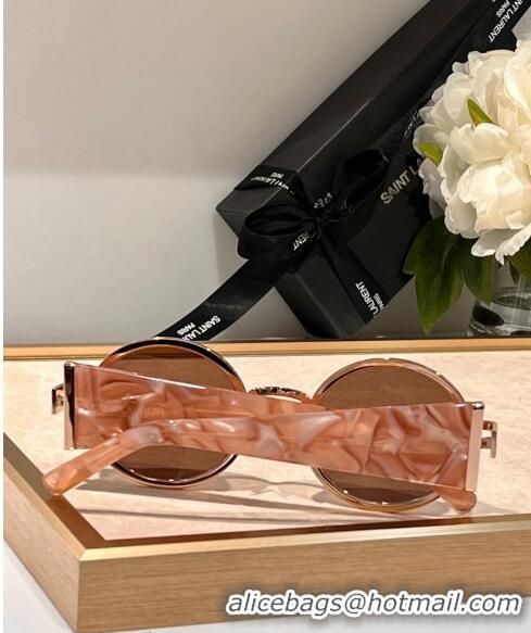 Inexpensive Saint Laurent Sunglasses Round SLM311 Rose Gold 2024