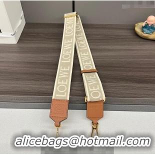 Inexpensive Loewe Anagram strap in jacquard and calfskin 651935 Brown 2023